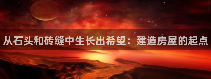 威九国际体育app下载：从石头和砖缝中生长出希望：建造房屋的起点