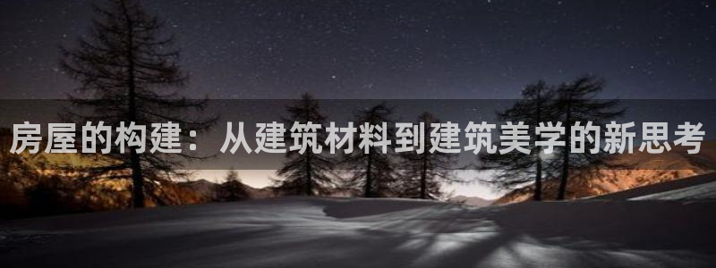 威九国际app哪个地方：房屋的构建：从建筑材料到建筑美学的新思考