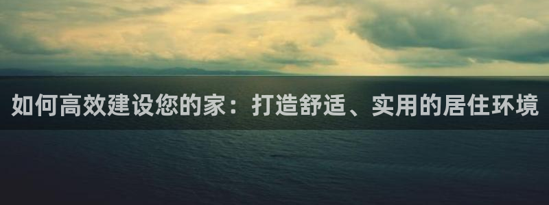 78mapp威九国际媒体：如何高效建设您的家：打造舒适、实用的居住环境