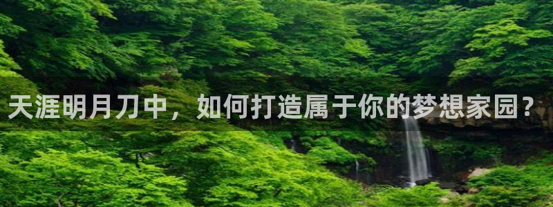 威九国际特殊奖励：天涯明月刀中，如何打造属于你的梦想家园？